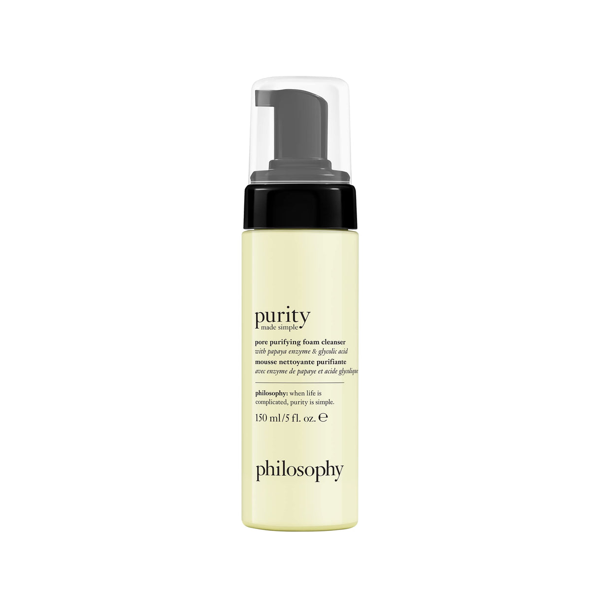 philosophy front packaging showing 5 fl oz bottle and clean design benefit visible branding