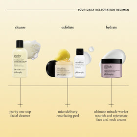 philosophy cleanser held in hand for size and portability convenience