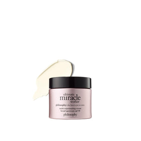 philosophy front jar showing product branding and compact travel size benefit