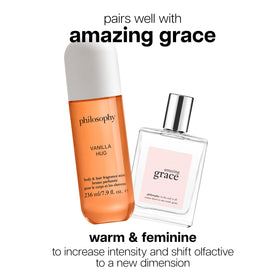 philosophy hand holding bottle showing size and portable benefit