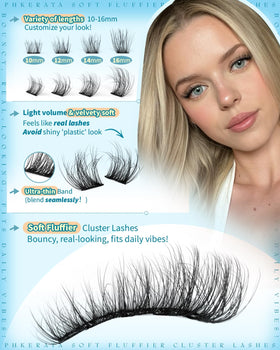 PHKERATA close-up of ultra-thin band detail for comfortable nearly invisible lash wear