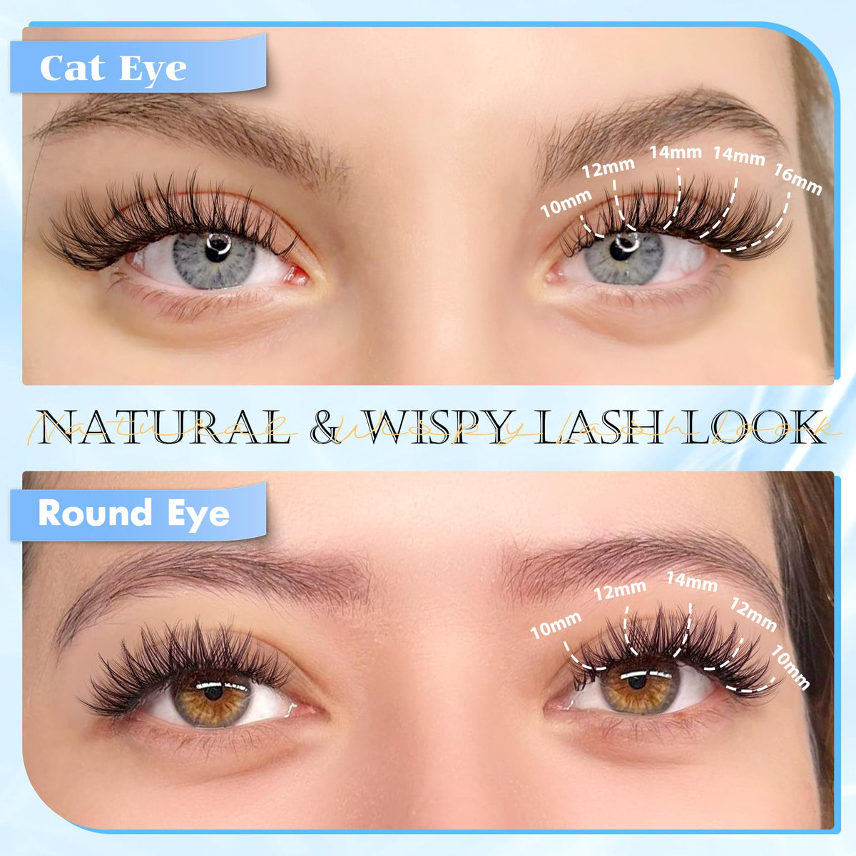 PHKERATA close-up of wispy lash cluster highlighting natural blend benefit