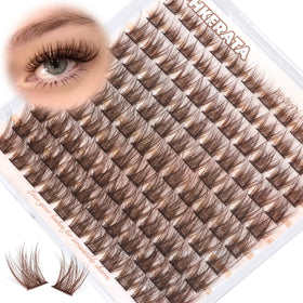 PHKERATA front packaging showing 110 brown cluster lashes and mixed lengths for customization