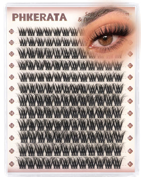 PHKERATA front packaging showing 144-piece cluster set and D-curl benefit