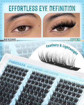 PHKERATA laid-out clusters displaying 10mm to 16mm lengths for custom lash mapping