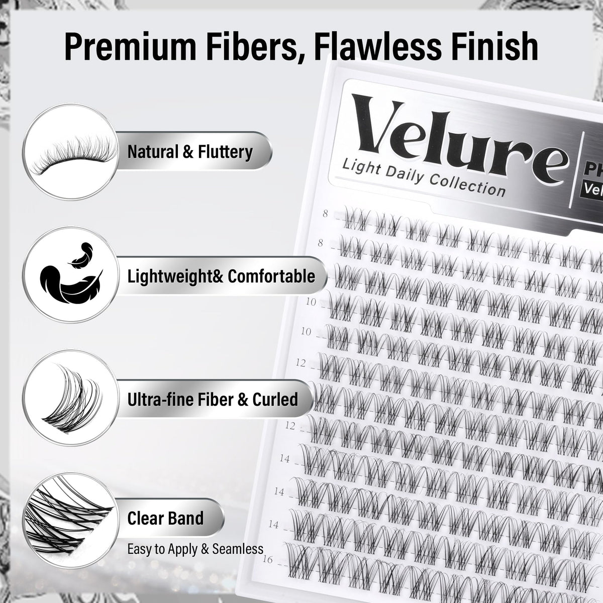 PHKERATA Velure length array 8–16mm, displays customizable inner-to-outer progression