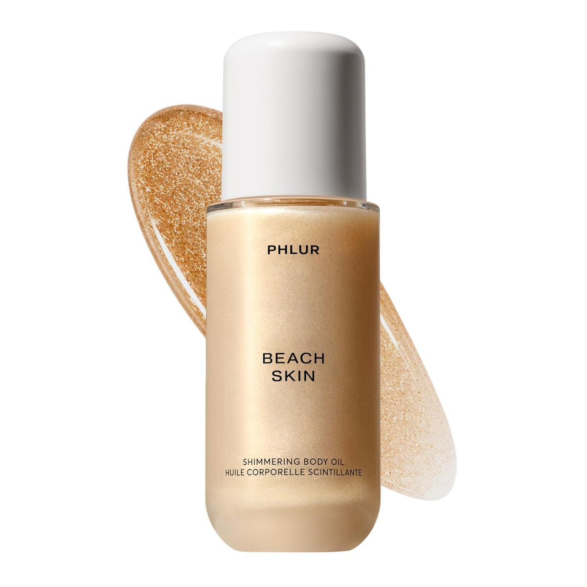 PHLUR bottle front view showing elegant packaging and fragrant beach scent
