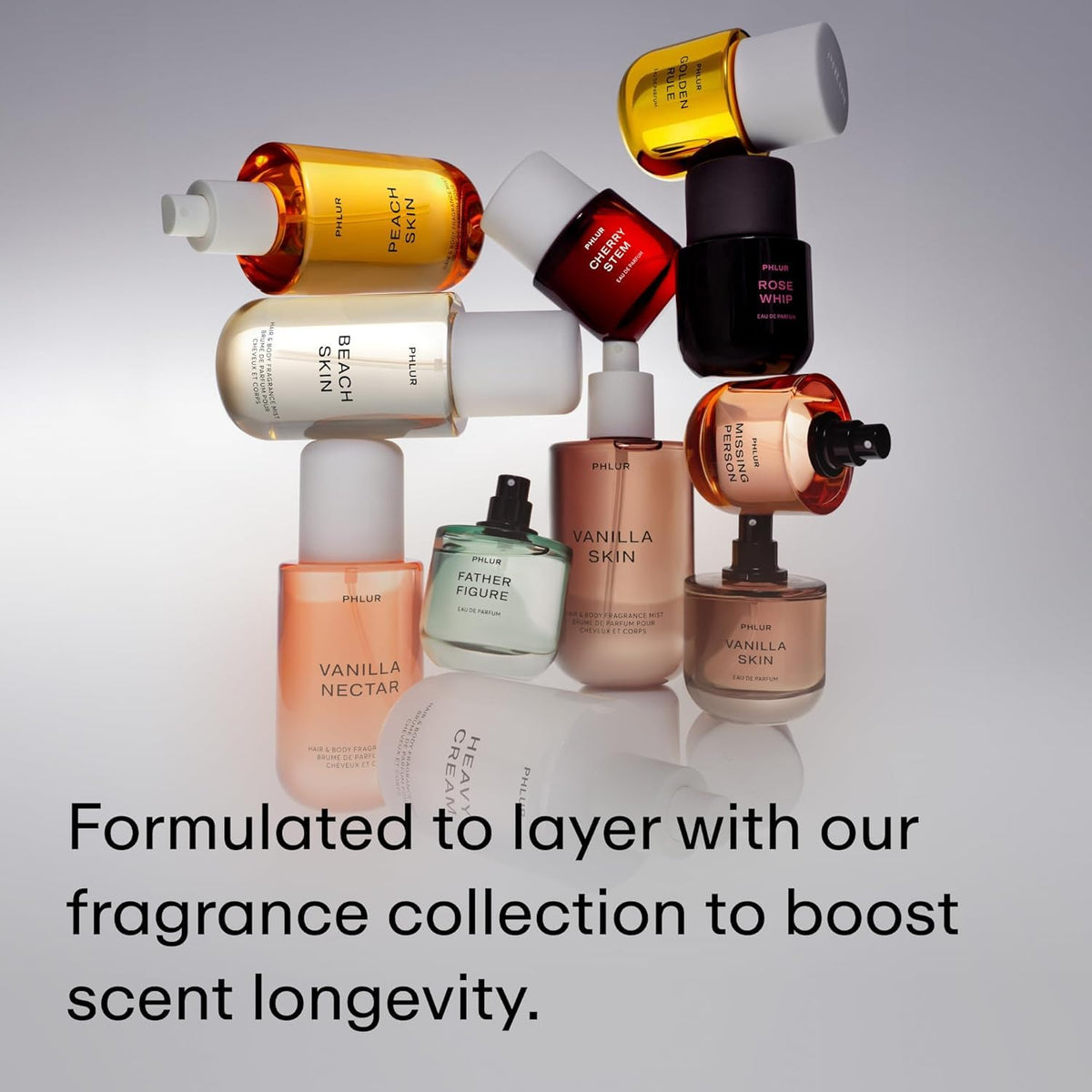 PHLUR 4 fl oz bottle next to common items to show size and portability