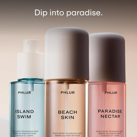 PHLUR Beach Skin close-up nozzle shot demonstrating fine mist for light application