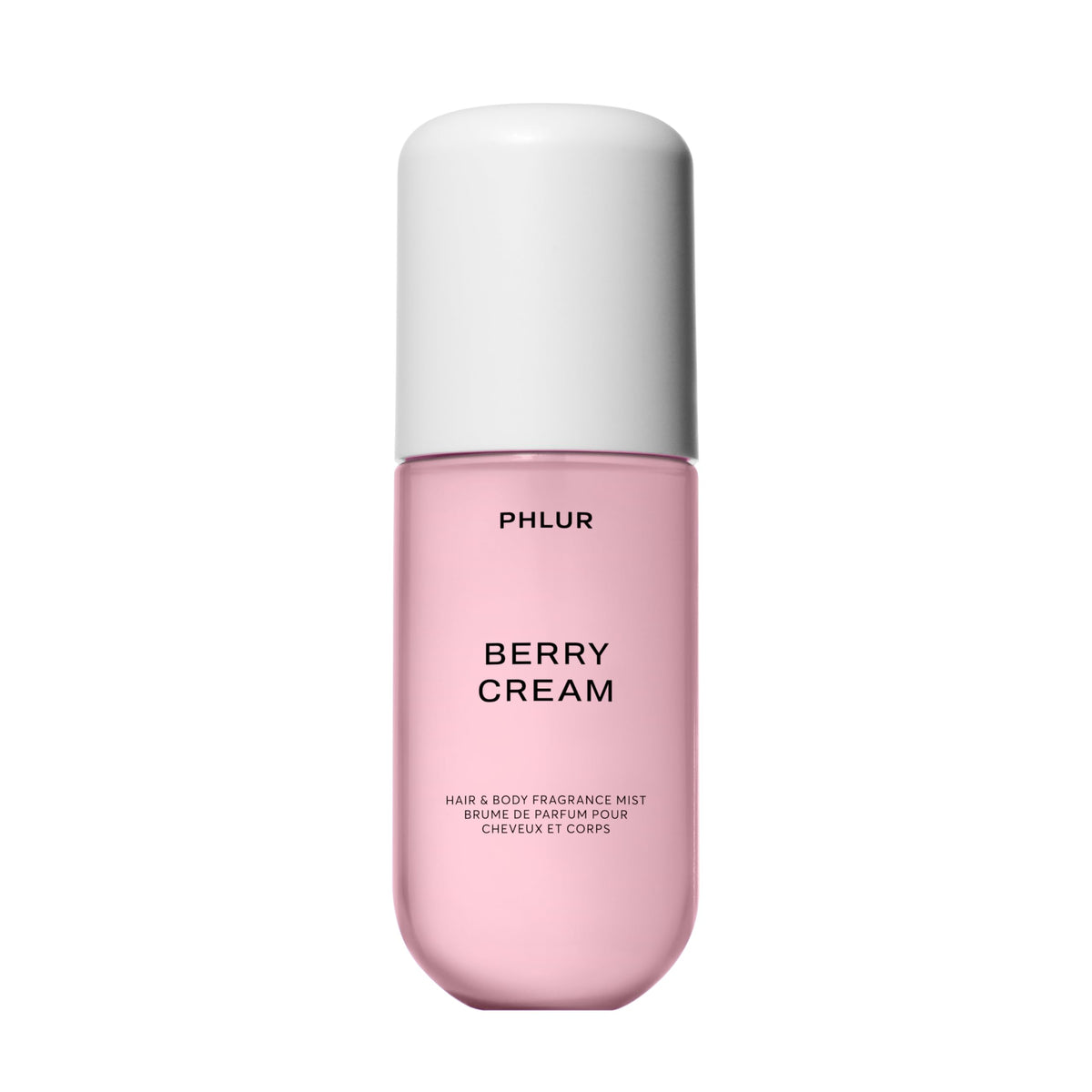 PHLUR front bottle shot showing berry cream packaging and clear design benefit
