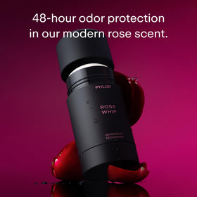PHLUR deodorant stick open top showing solid balm for easy, mess-free application