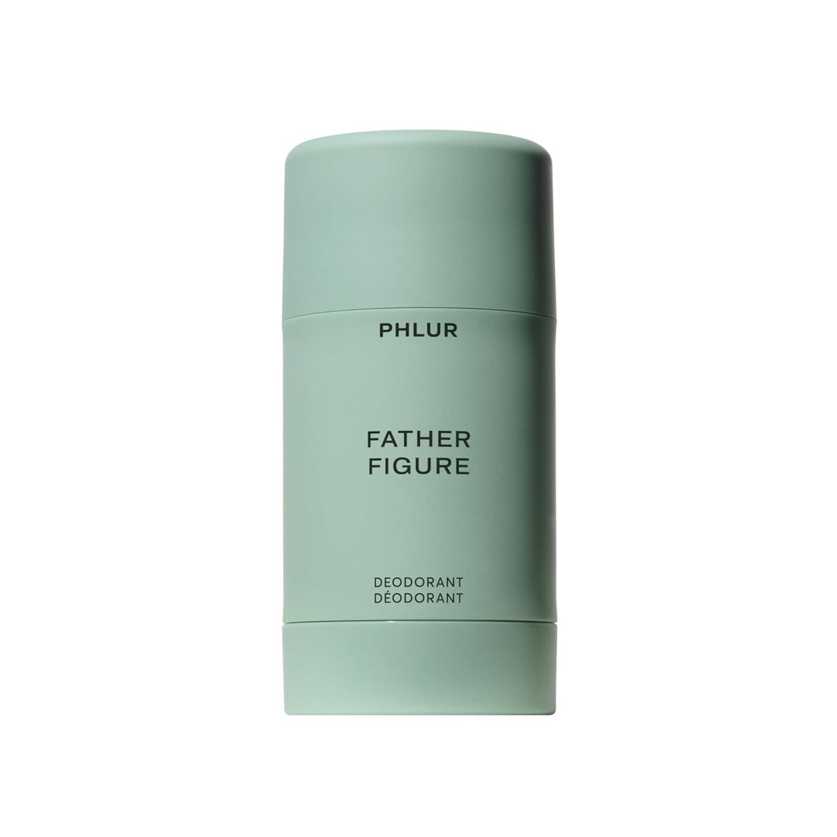 PHLUR Father Figure front view showing deodorant stick and clean design benefit