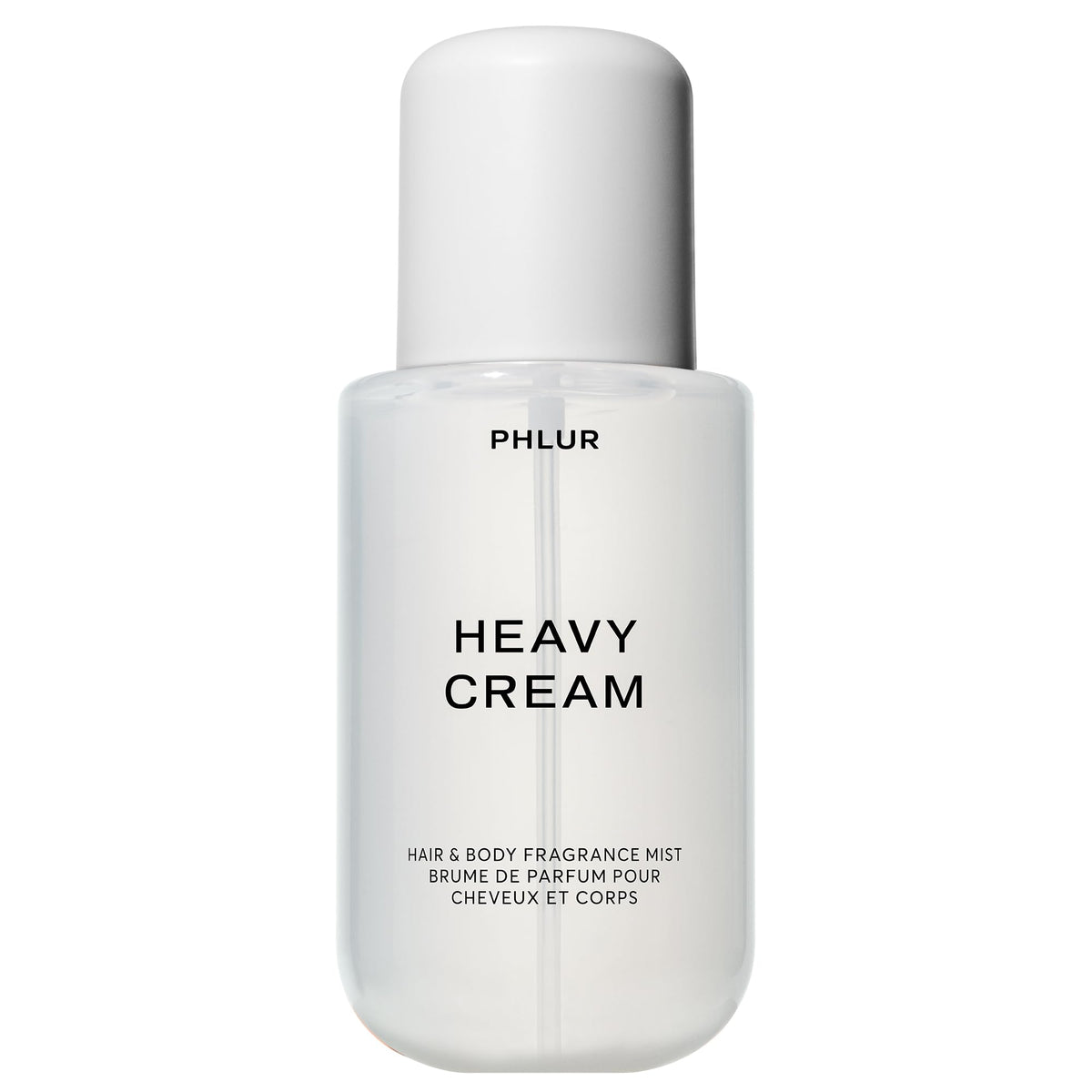 PHLUR bottle front view showing packaging and elegant design benefit: clear branding