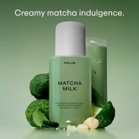 PHLUR Matcha Milk being misted to show fine spray and even coverage benefit