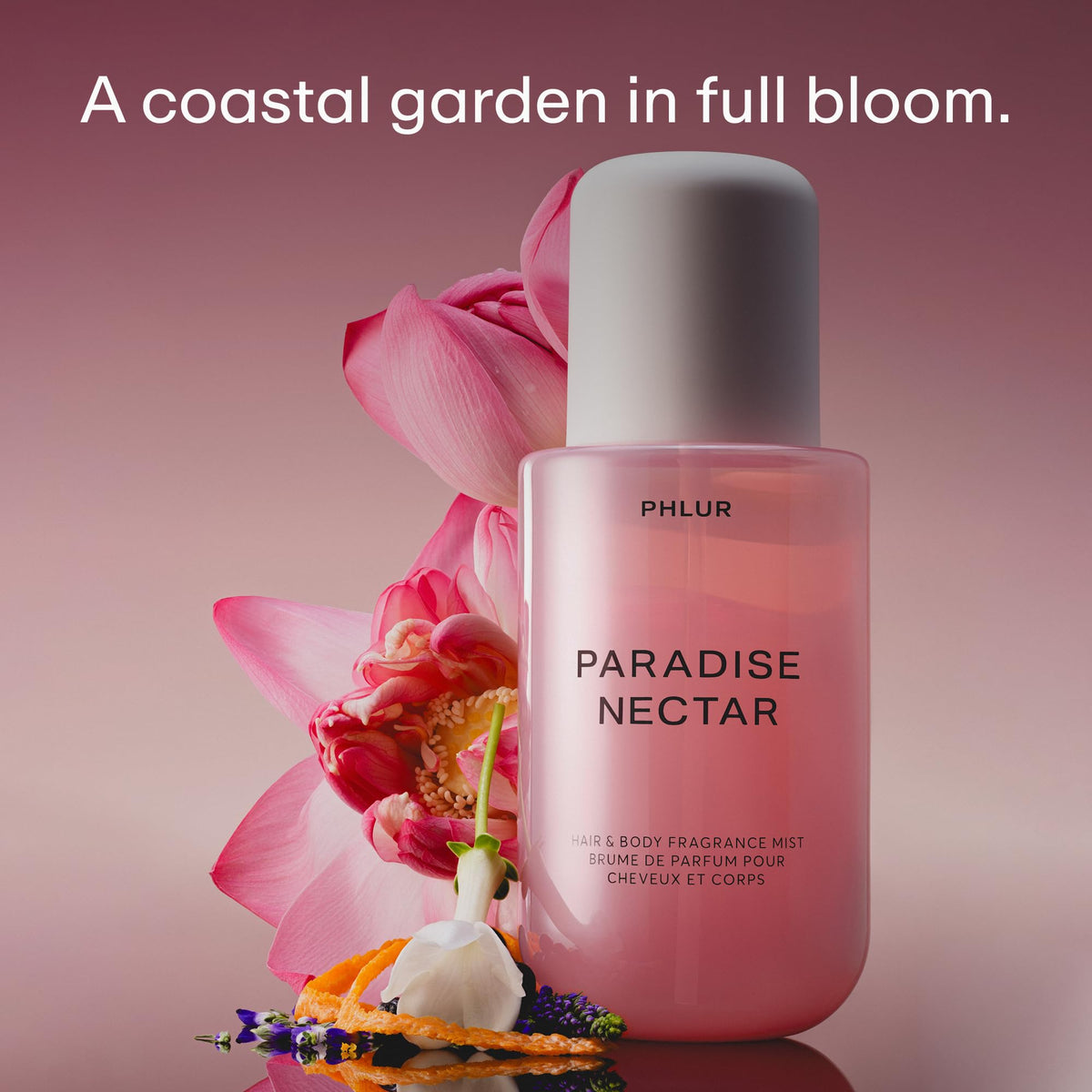 PHLUR label close-up highlighting Paradise Nectar name and notes for quick ID