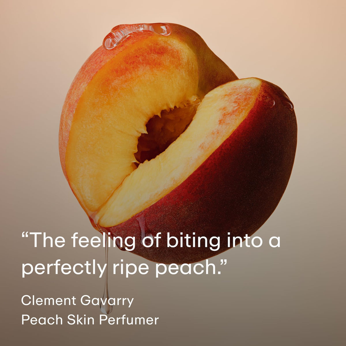 PHLUR hair being misted with Peach Skin showing end result benefit: long-lasting hair fragrance