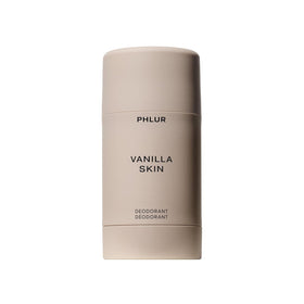 PHLUR front packaging showing the vanilla-scented deodorant stick and elegant label benefit clarity