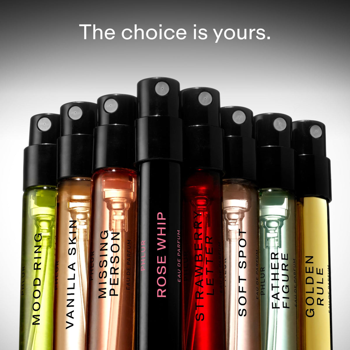 PHLUR closeup of a 2mL glass vial highlighting premium detail and precision