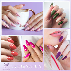 phoenixy base coat glossy and matte top coat bottles highlighting sealing benefit