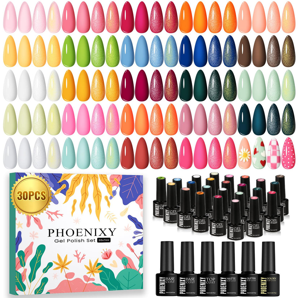 phoenixy front packaging showing full 30-piece kit and palette benefit