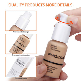 Phoera foundation being applied with sponge for seamless, even coverage