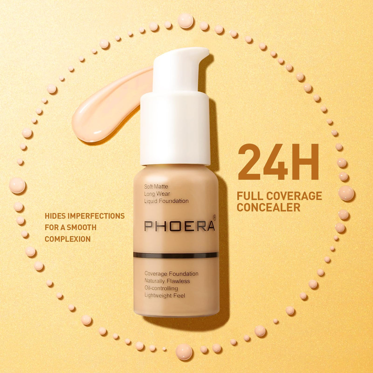 Phoera close-up of creamy foundation texture highlighting smooth blendability