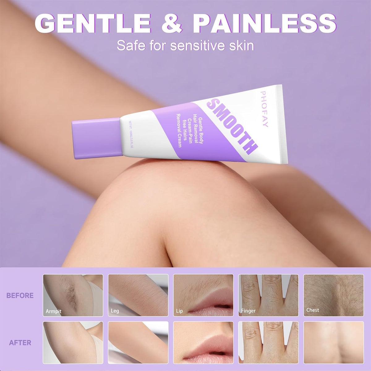 PHOFAY being applied to bikini area demonstrating gentle intimate use