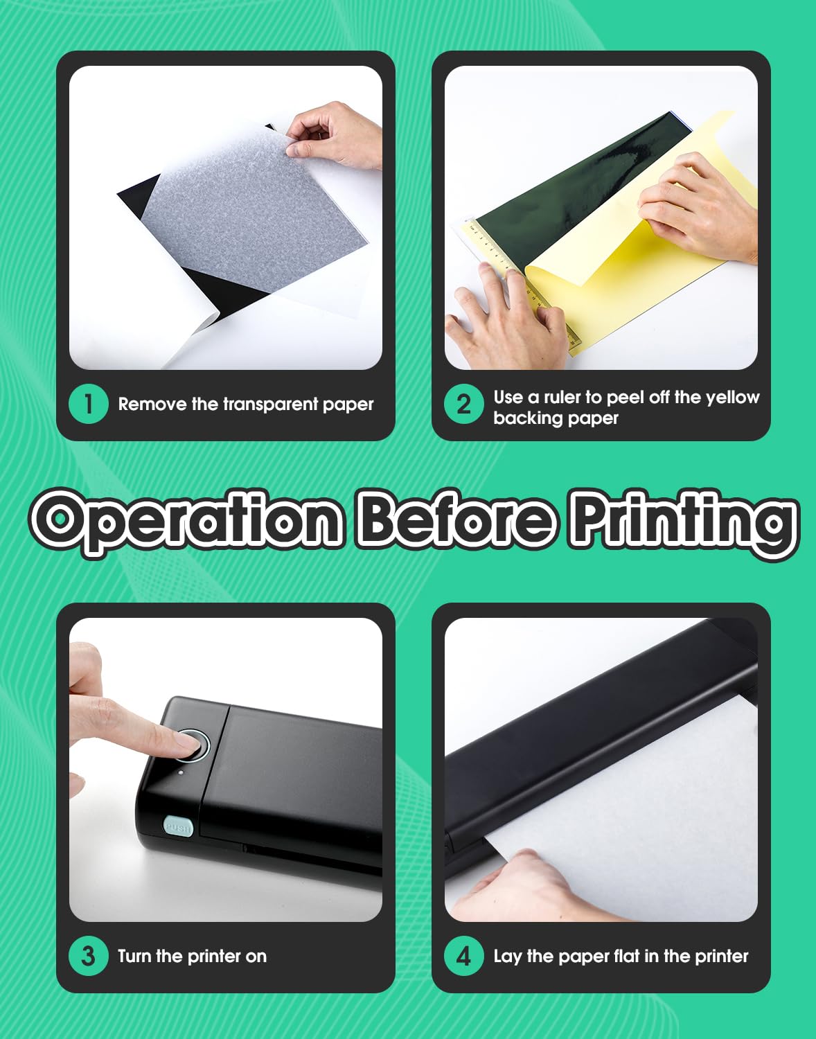 Phomemo in use with artist printing stencils for quick workflow efficiency