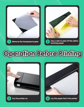 Phomemo in use with artist printing stencils for quick workflow efficiency