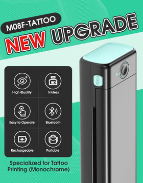 Phomemo back and ports view highlighting battery compartment and connectivity advantage