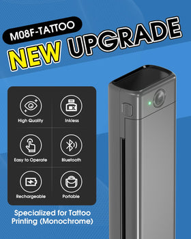 Phomemo M08F side profile highlighting slim form factor and easy storage
