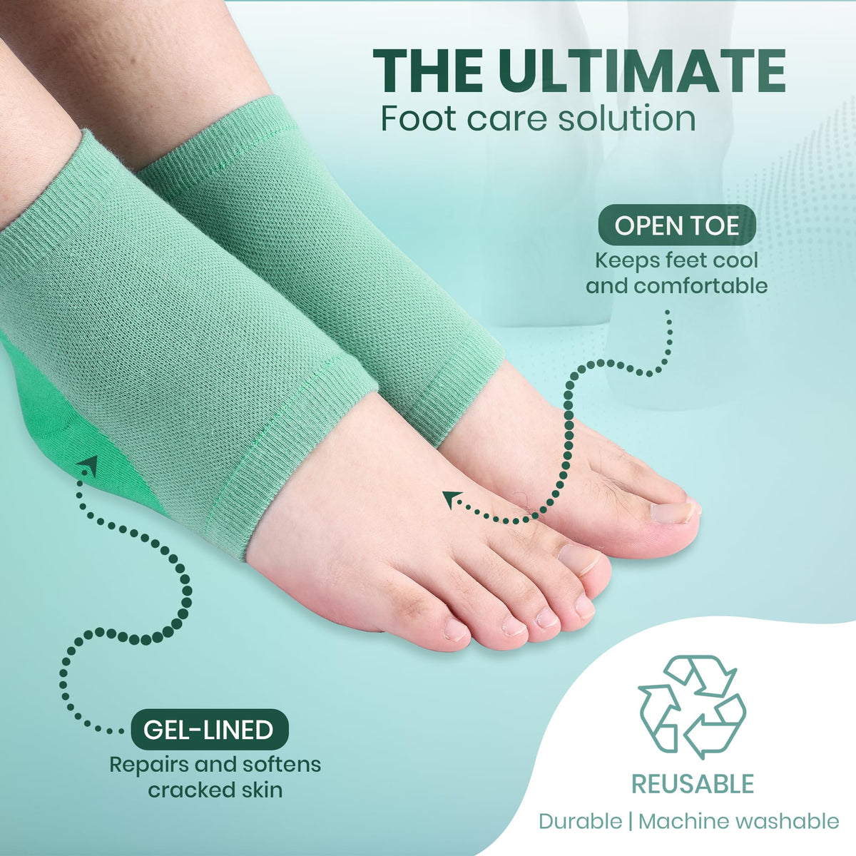 PhysFlex washable label and fabric view showing easy-care reusable benefit