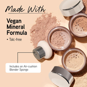 Applying Physicians Formula powder with brush for natural, buildable coverage