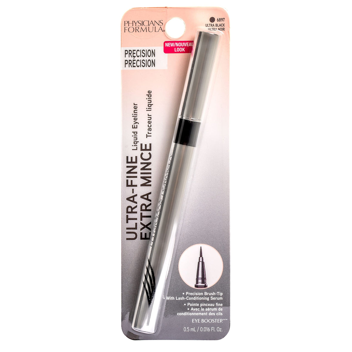 Physicians Formula before and after lashes showing enhanced definition