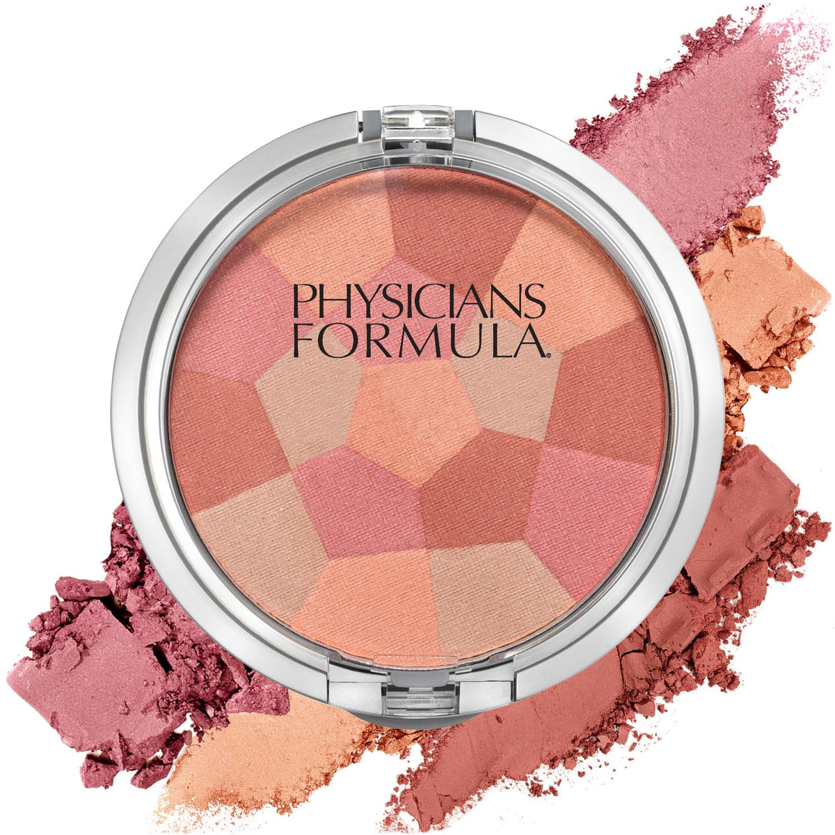 Physicians Formula front compact view showing palette and mirror for convenient application