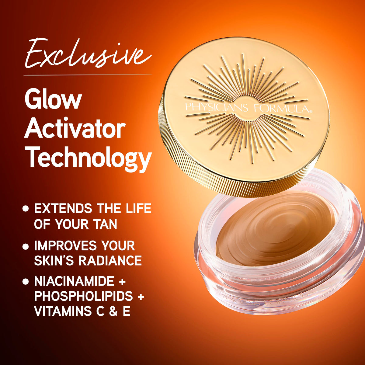 Physicians Formula bronzing balm blended with brush for seamless, natural finish