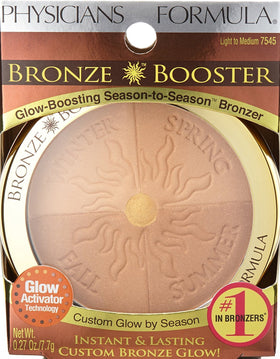 Physicians Formula bronzer on model in outdoor setting showcasing natural season-proof glow