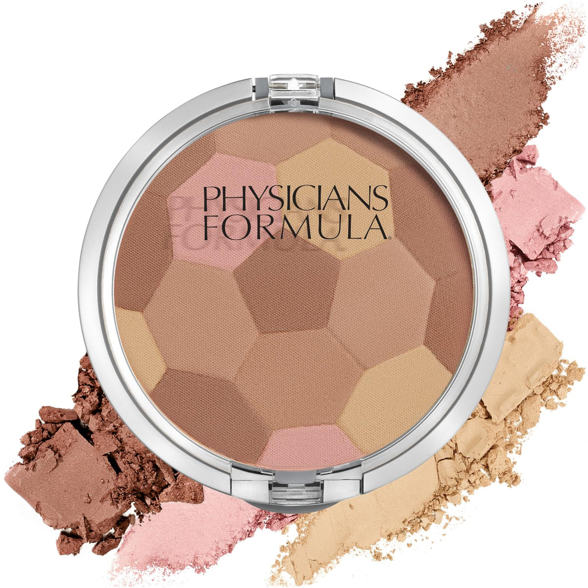 Physicians Formula compact front view showing sleek packaging and portability