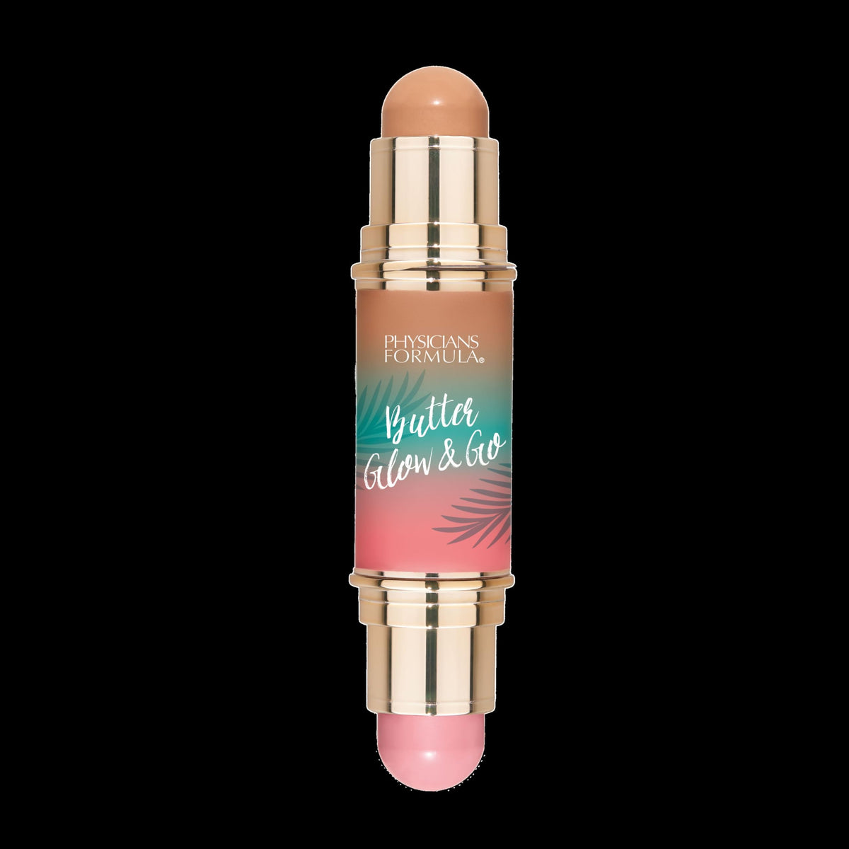 Physicians Formula texture close-up of Beachy Pink creamy stick showing buttery glide and blendability