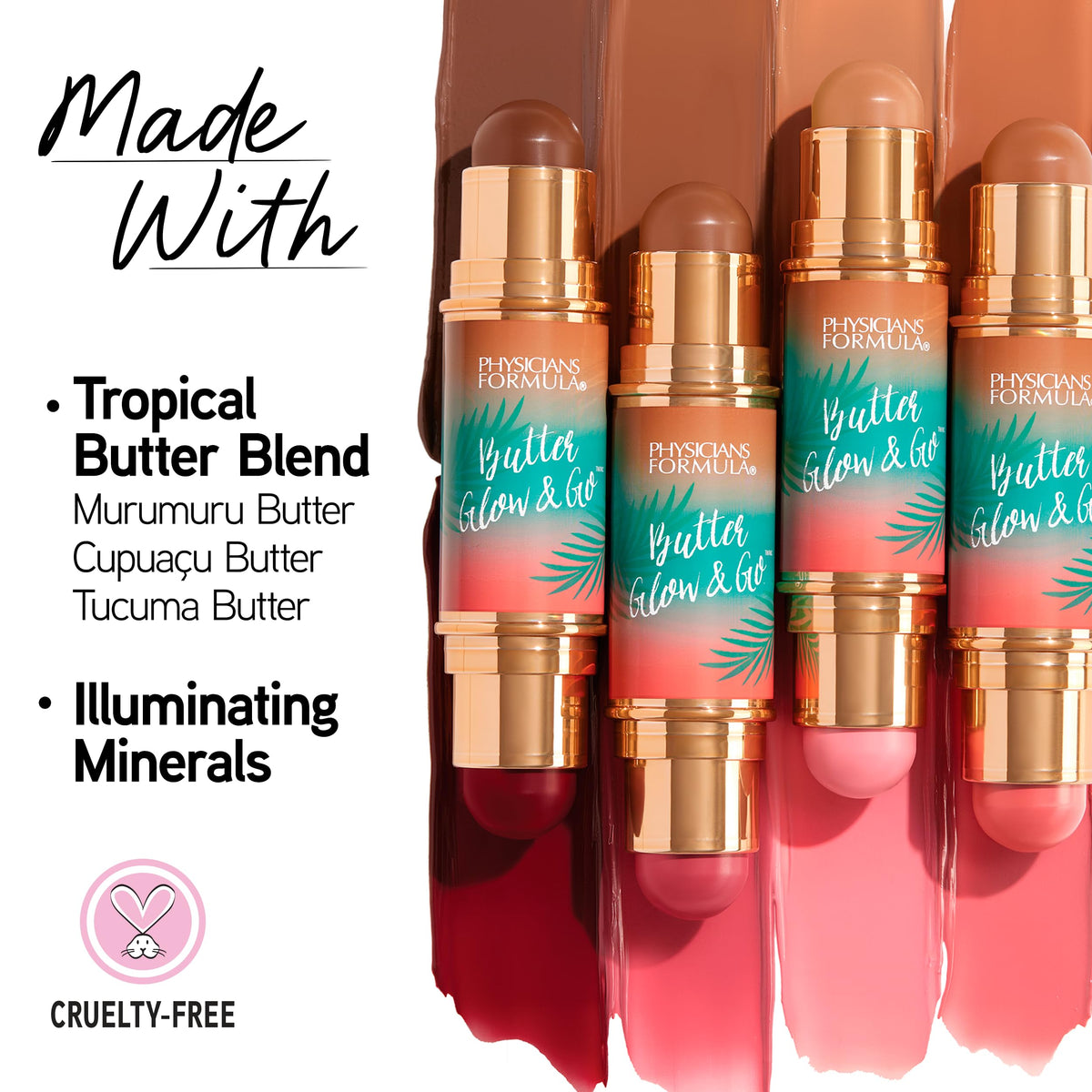 Physicians Formula Butter Glow & Go close-up of creamy texture demonstrating smooth, blendable application