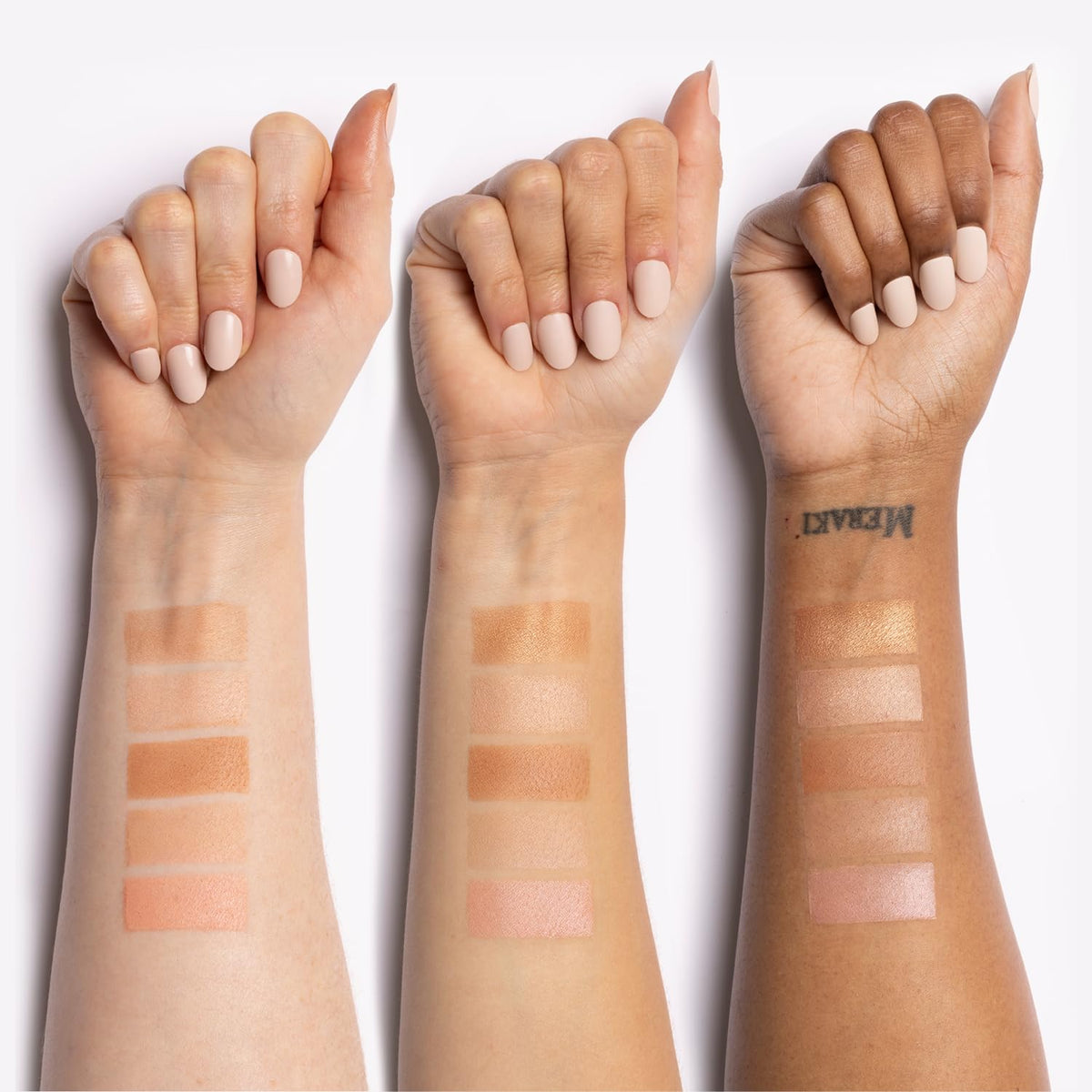 Physicians Formula swatch on arm showing natural radiant color payoff
