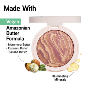 Physicians Formula texture close-up highlighting buttery powder and smooth blendability benefit