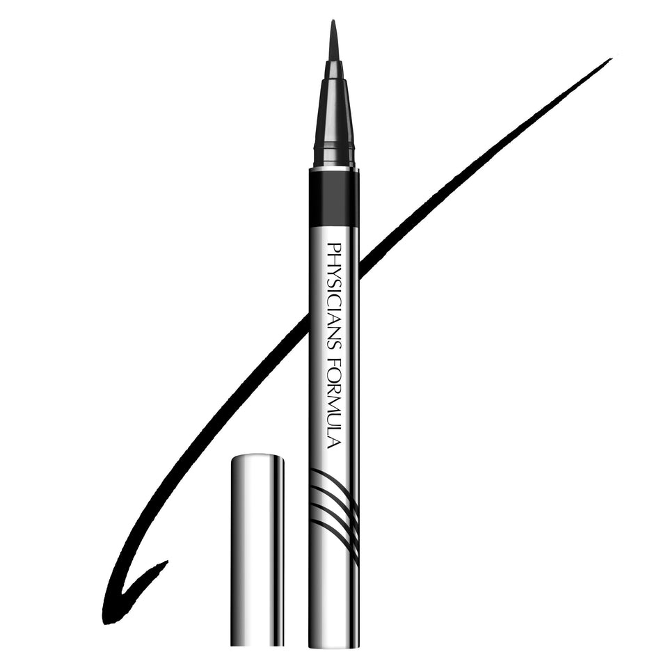 Physicians Formula front packaging showing Ultra Black eyeliner and serum benefits