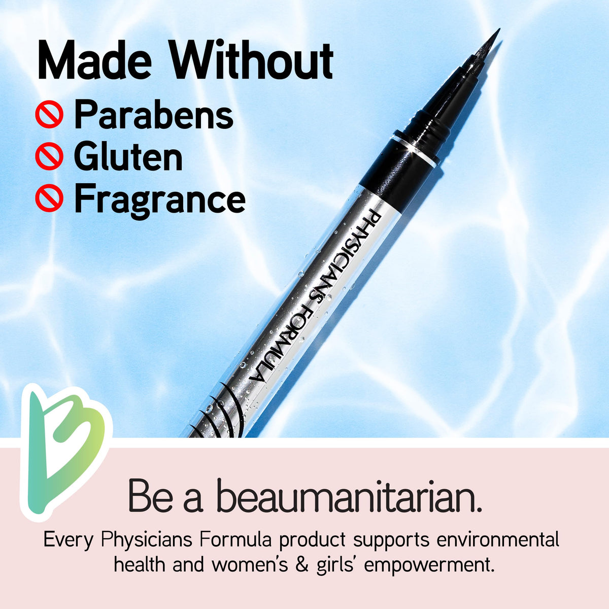Physicians Formula bold pigment stroke demonstrating intense black payoff