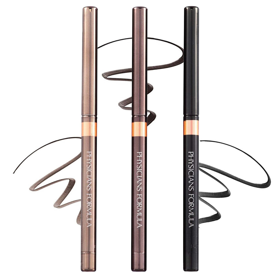 Physicians Formula front packaging trio showing three shimmer eyeliner shades for versatile looks