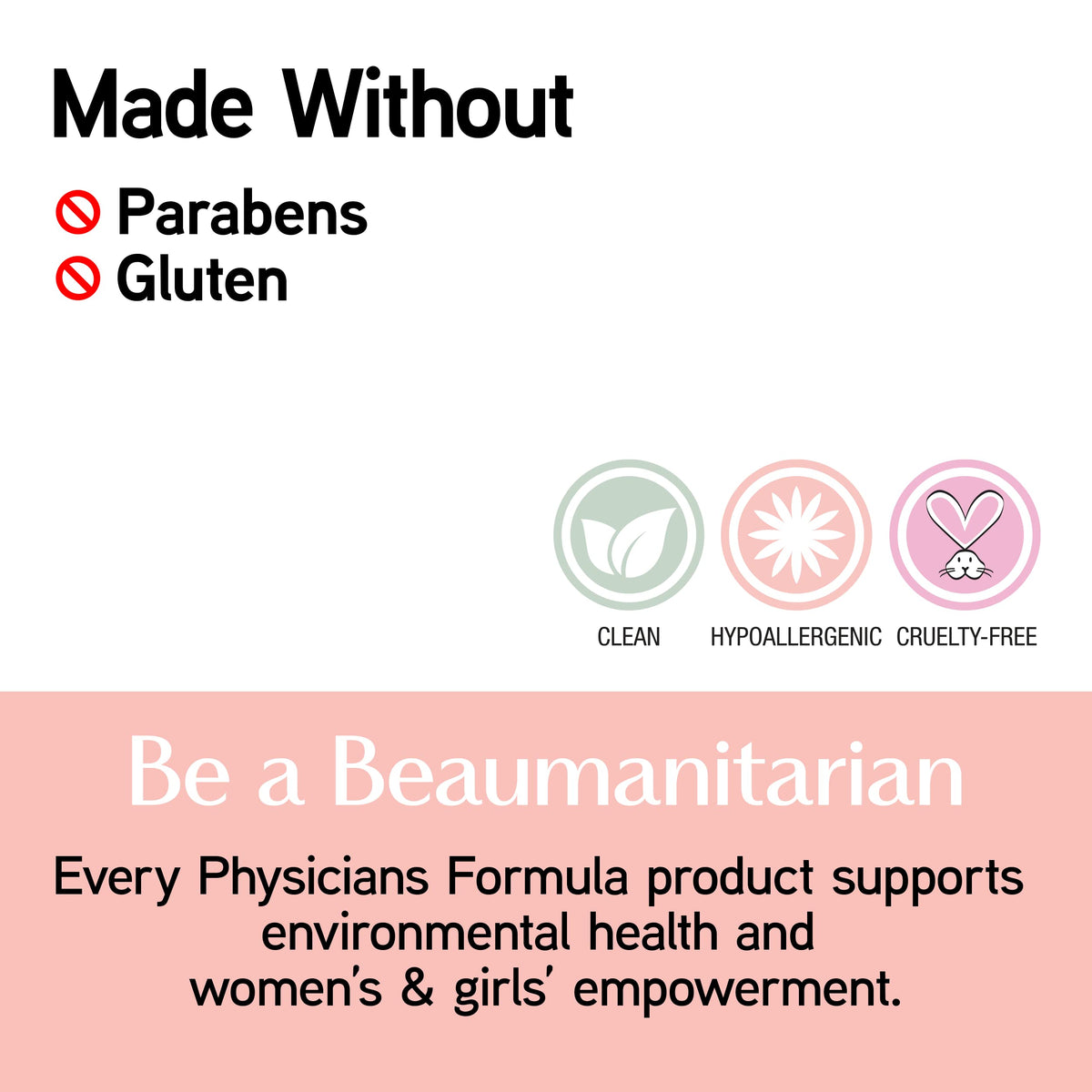 Physicians Formula ingredient label showing Amazonian butters for skin conditioning