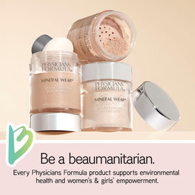 Physicians Formula powder in a makeup bag for gentle on-the-go touchups