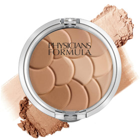 Physicians Formula compact front view shows mosaic bronzer and mirror for quick touch-ups