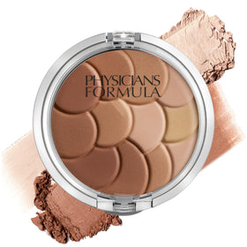 Physicians Formula compact front view showing mosaic tiles and portable design for travel