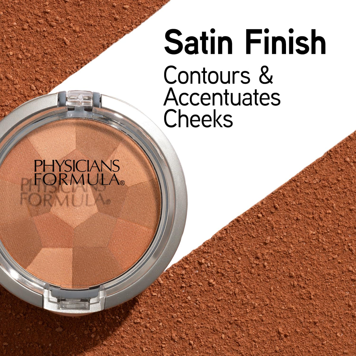 Physicians Formula mosaic pan close-up showing blended tones and silky texture